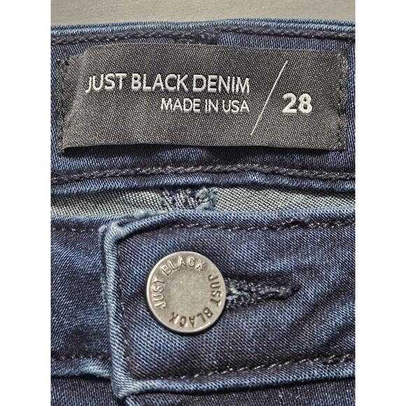 Women's Size 28 Just Black Denim Jeans Made In USA Mid Rise Skinny Stretch - Picture 4 of 8